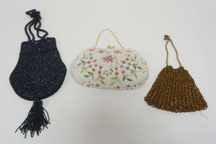 3 LADY'S EVENING BEADED BAGS