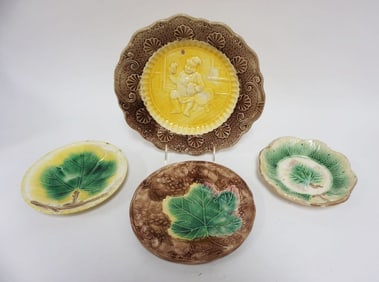 GROUP OF ASSORTED MAJOLICA PLATES