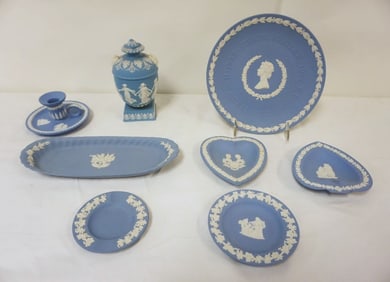 GROUP OF ASSORTED BLUE JASPERWARE