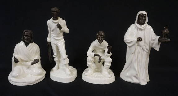 GOUP OF 4 MINTON FIGURES: GOUP OF 4 MINTON FIGURES, TALLEST APPROXIMATELY 10 IN