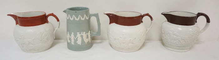 GROUP OF ASSORTED COPELAN PITCHERS