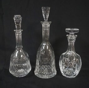 3 CRYSTAL DECANTORS