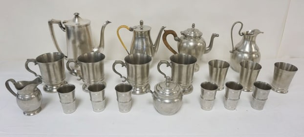 LARGE GROUP OF ASSORTED PEWTER