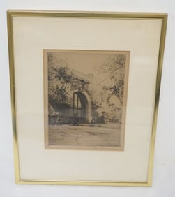 FRAMED & MATTED PRINT OF ARCHED GATEWAY