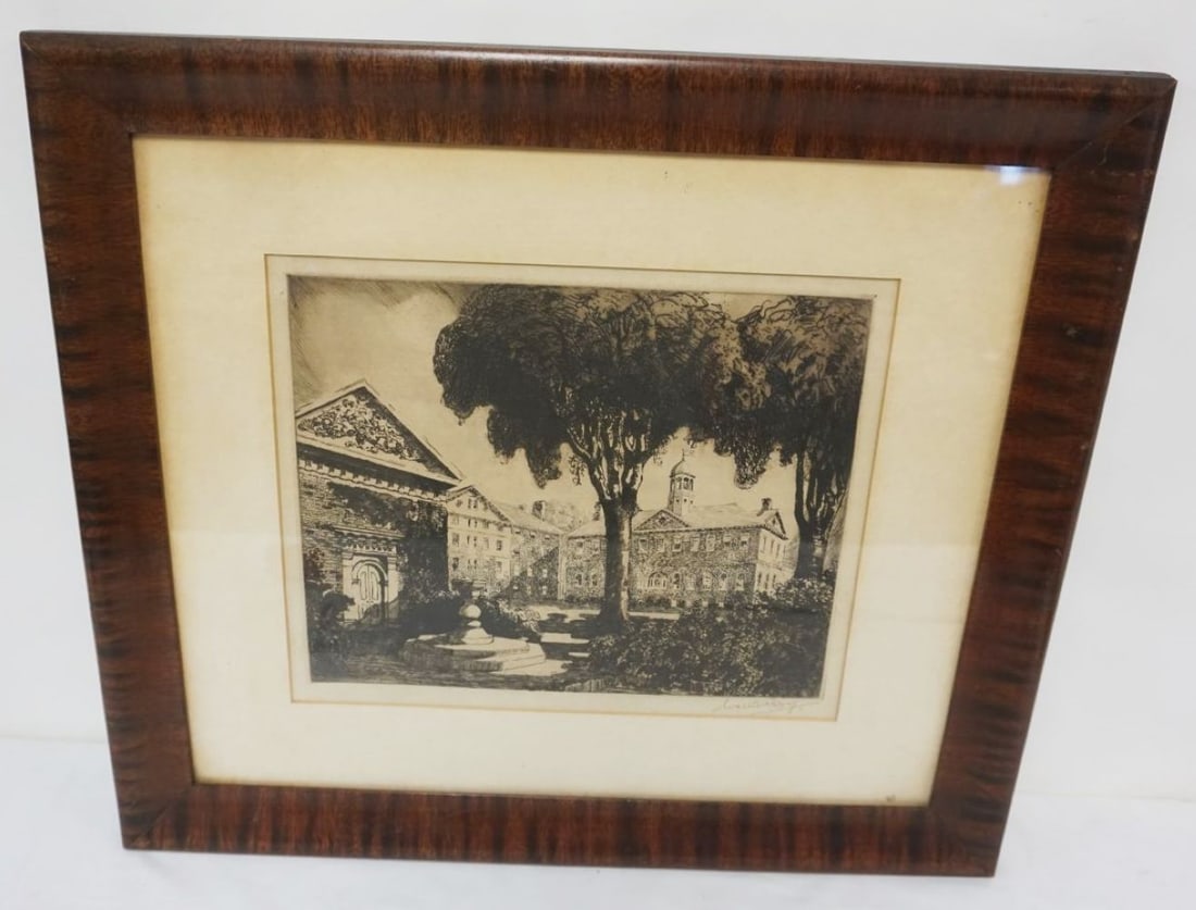 FRAMED & MATTED PRINT OF BUILDING EXTERIOR (1 of 3)