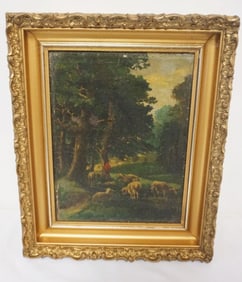 ANTIQUE OIL PAINTING ON CANVAS