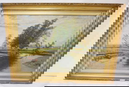 ANTIQUE OIL PAINTING ON CANVAS