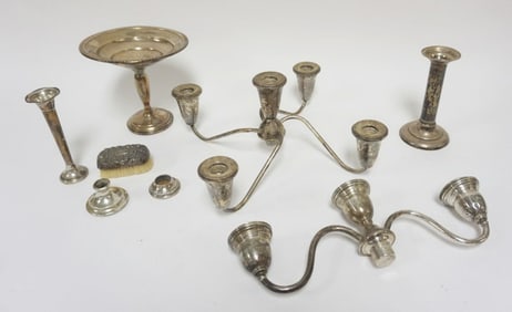 ASSORTED WEIGHTED STERLING SILVER ITEMS