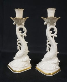 LENOX CHINA DOLPHIN CANDLESTICKS