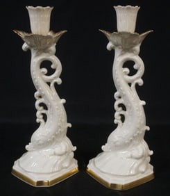 LENOX CHINA DOLPHIN CANDLESTICKS