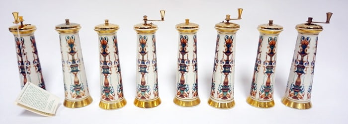 LENOX CHINA PEPPER MILL AND SHAKER SETS