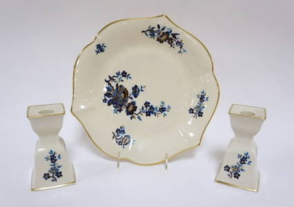 LENOX CHINA PLATE AND CANDLESTICKS