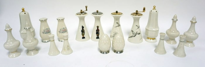 LENOX CHINA PEPPER MILL AND SHAKER SETS