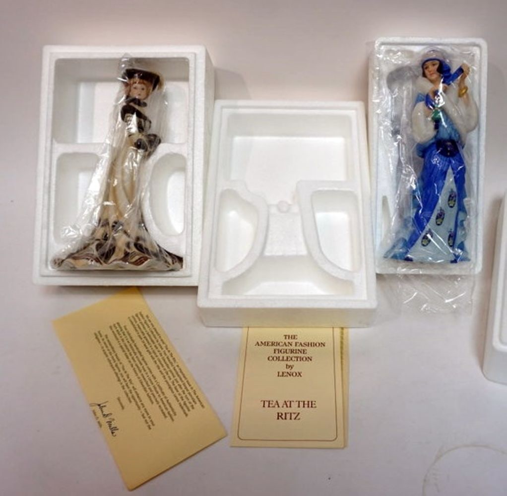 LENOX CHINA AMERICAN FASHION COLLECTION: LENOX CHINA AMERICAN FASHION COLLECTION *RHASPSODY IN BLUE* & *TEA AT THE RITZ* APPROXIMATELY 9 IN HIGH
