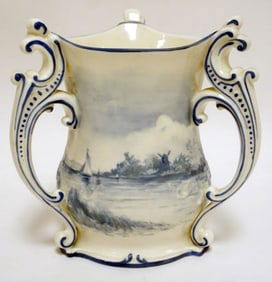 AMERICAN BELLEEK DELFT LOVING CUP