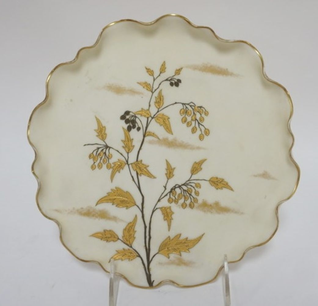 OTT & BREWER AMERICAN BELLEEK PLATE (1 of 3)