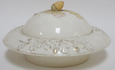 OTT & BREWER AMERICAN BELLEEK COVERED DISH