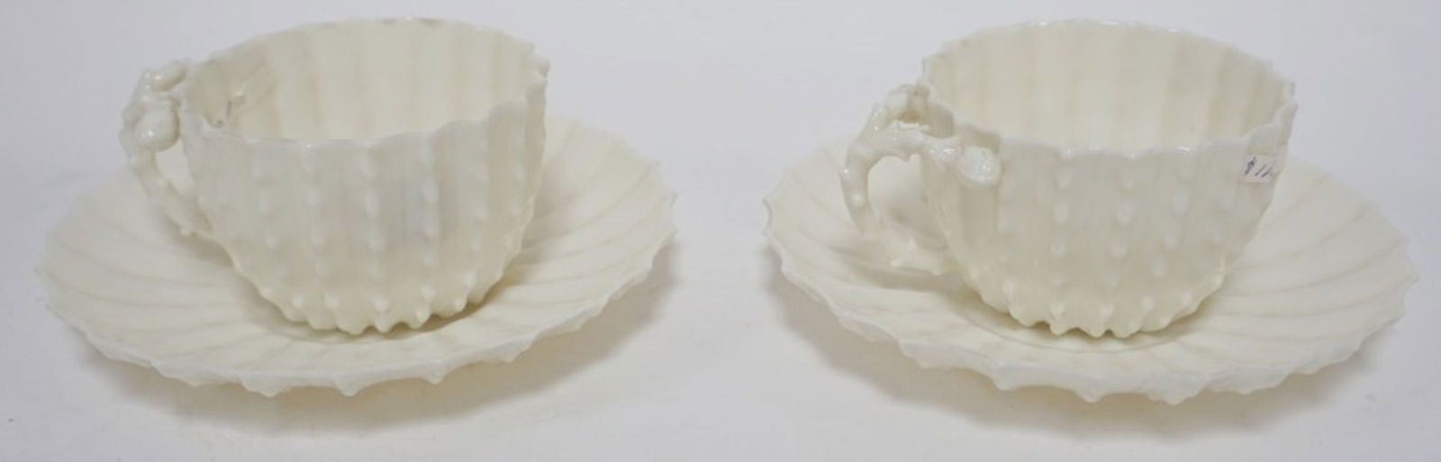 OTT & BREWER AMERICAN BELLEEK CUPS & SAUCERS (1 of 6)