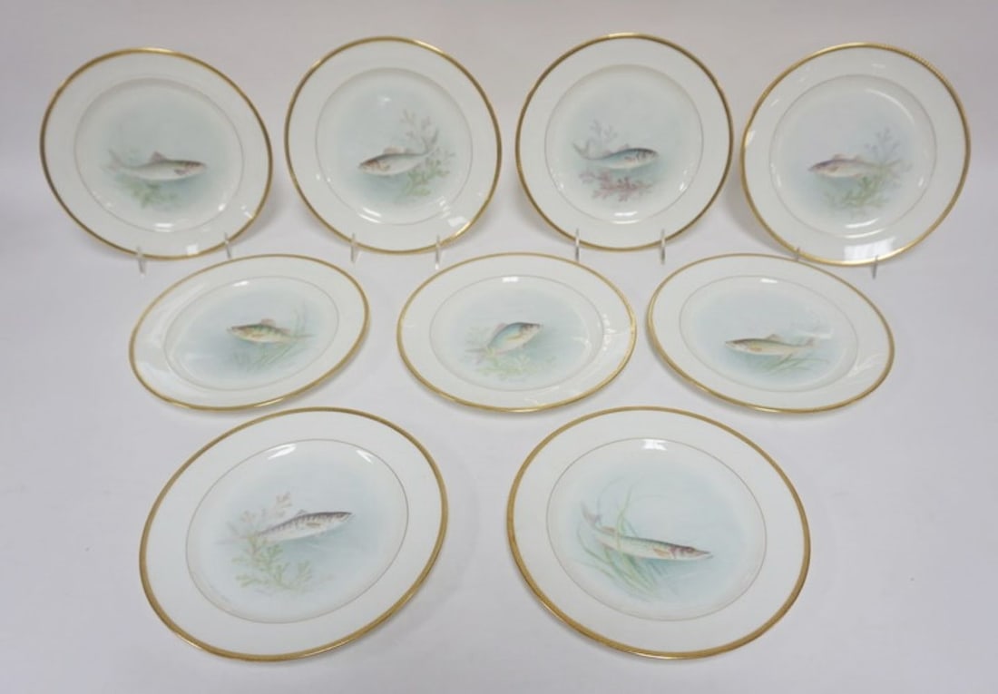 9 LENOX MORLEY FISH PLATES (1 of 8)