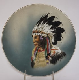 ANTIQUE HAND PAINTED PORCELAIN PLATE