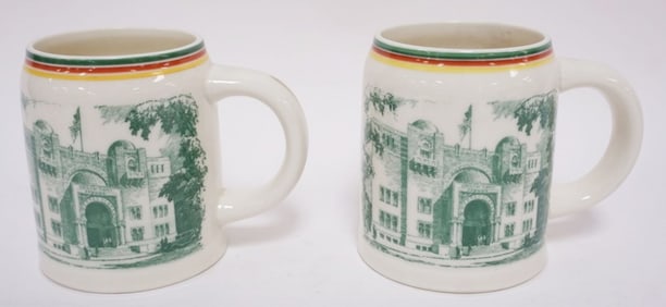 2 LENOX GREEN MARK ATLANTIC CITY 1933 MUGS