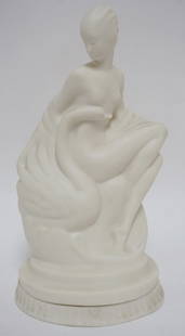 LENOX 1929 LEDA & SWAN LAMP FIXTURE: LENOX 1929 LEDA & SWAN LAMP FIXTURE, NO CORD OR SOCKET, BLANK-NEVER USED, APPROXIMATELY 11 IN HIGH
