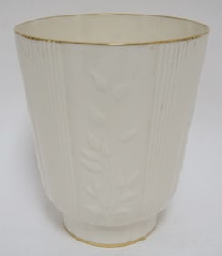 LENOX GREEN MARK RIBBED & EMBOSSED VASE