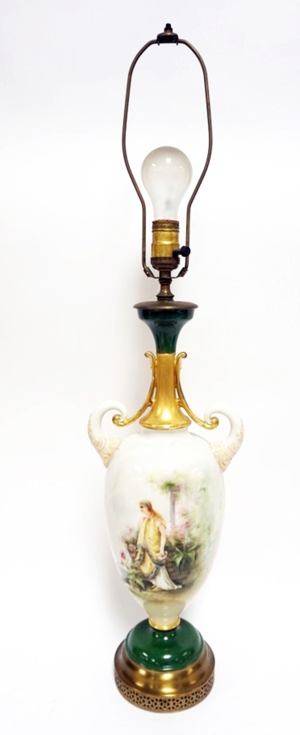 LARGE HAND PAINTED TABLE LAMP (1 of 5)
