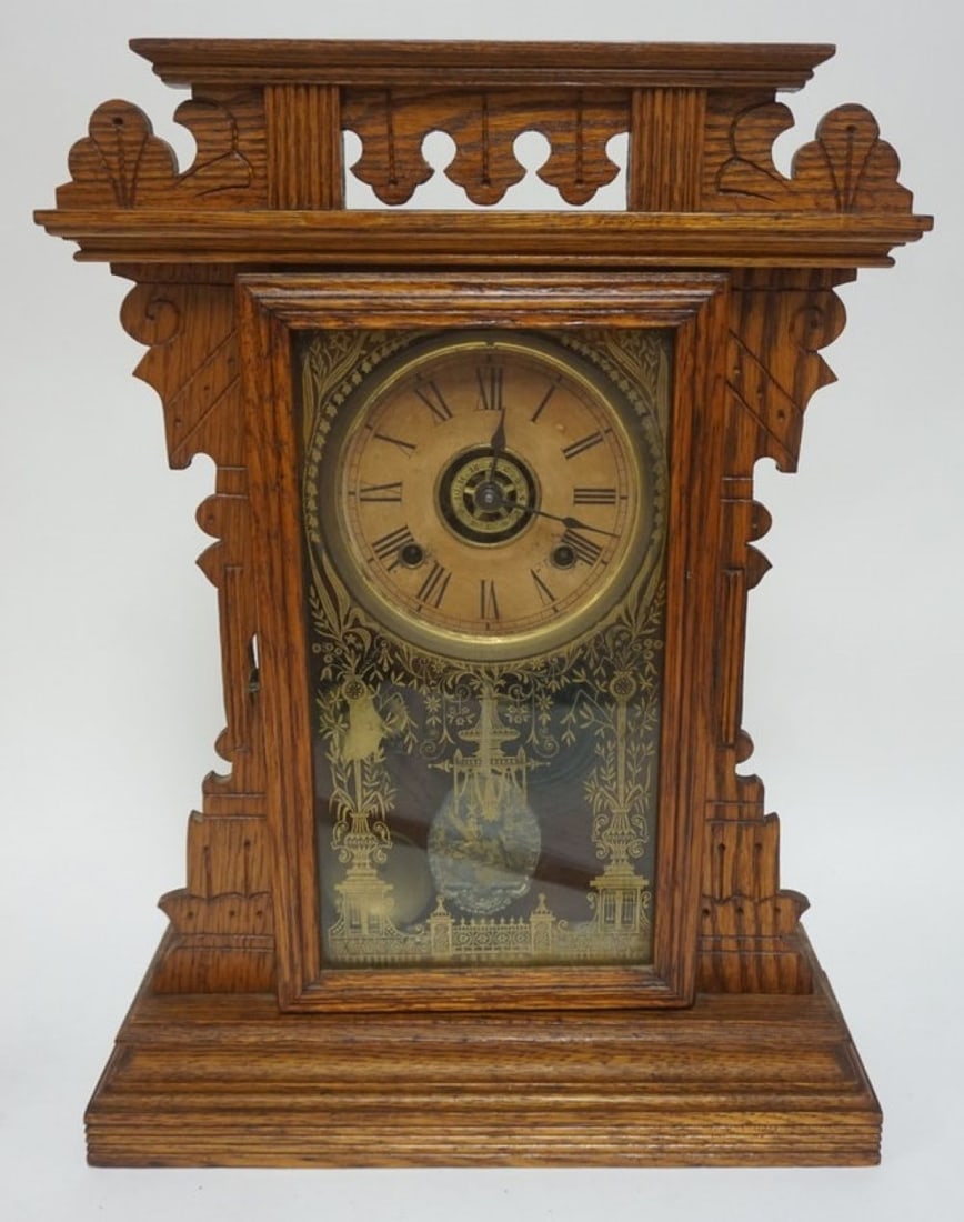 ASONIA SHELF ALARM CLOCK: ASONIA SHELF ALARM CLOCK, APPROXIMATELY 20 IN HIGH