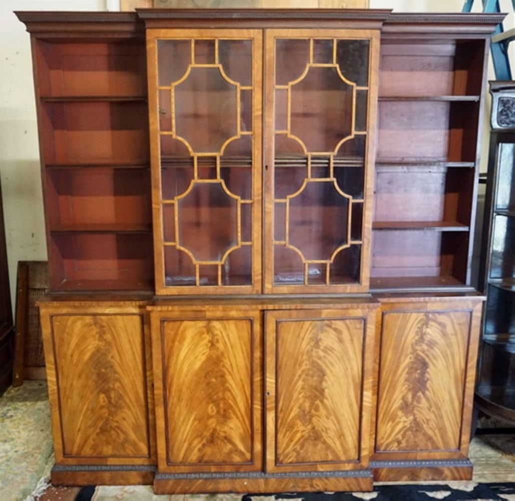 ENGLISH MAHOGANY BREAKFRONT (1 of 4)