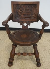 CARVED OAK CHAIR
