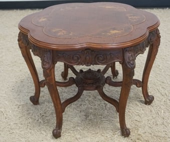 INLAID ITALIAN SCALLOPED EDGE TABLE