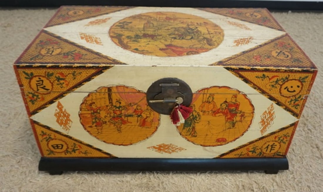 ASIAN DECORATED STORAGE TRUNK (1 of 6)
