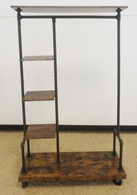 INDUSTRIAL STYLE ROLLING CART SHELF UNIT