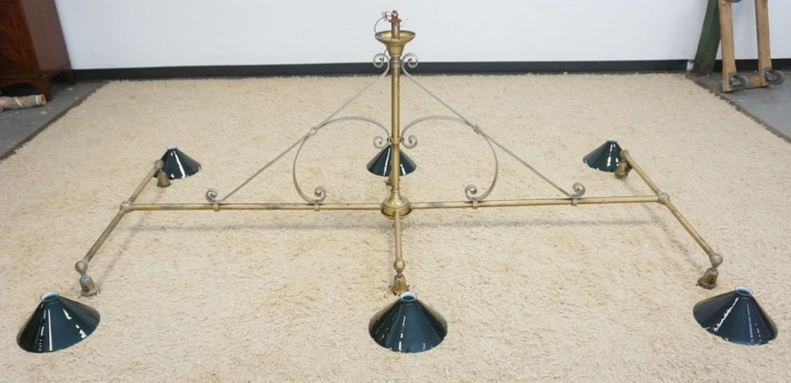 BRASS POOL TABLE LIGHT (1 of 4)