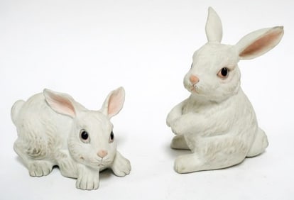 BOEHM PORCELAIN RABBIT FIGURES