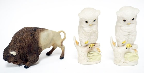 CYBIS BISON AND OWL FIGURES
