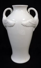 BOEHM VASE WITH SWAN HANDLES