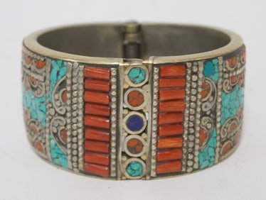 OUTSTANDING MULTI TURQUOISE HEAVY BAND BRACELET