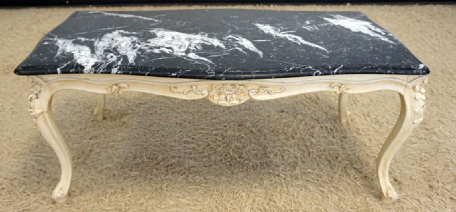 FRENCH PROVINCIAL MARBLE TOP COFFEE TABLE (1 of 4)