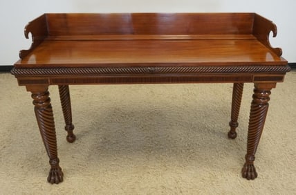ANTIQUE MAHOGANY EMPIRE SEVER TABLE