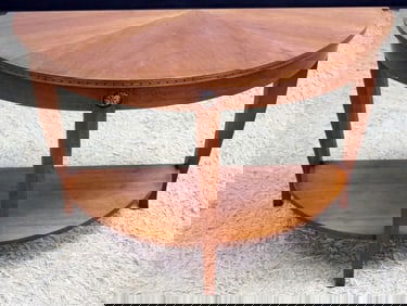 ETHAN ALLEN CHERRY DEMILUNE TABLE