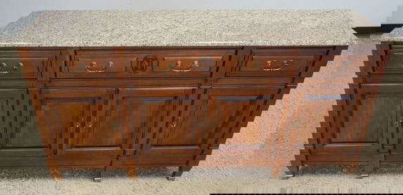 HARDEN CHERRY MARBLE TOP SIDEBOARD