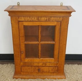 D.R. DIMES BENCH MADE TIGER MAPLE CABINET