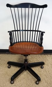 DUCKLOE BROS FAN BACK WINDSOR OFFICE CHAIR