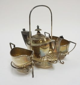 STERLING SILVER BLACK STARR AND FROST TEA SET