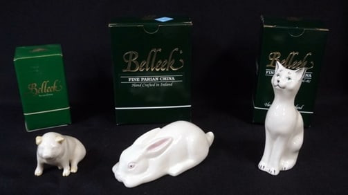 IRISH BELLEEK ANIMAL FIGURES