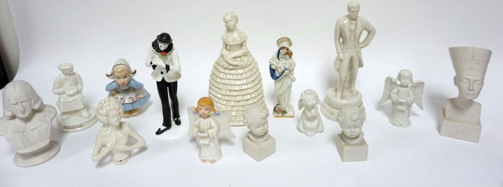 ASSORTED FIGURES: GROUP OF ASSORTED FIGURES INCLUDING LENOX, BELLEEK, ETC. LARGEST APPROXIMATELY 10 IN H