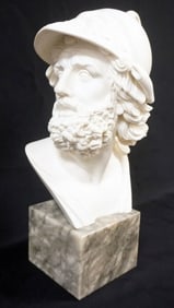 CARVED MARBLE GREEK BUST