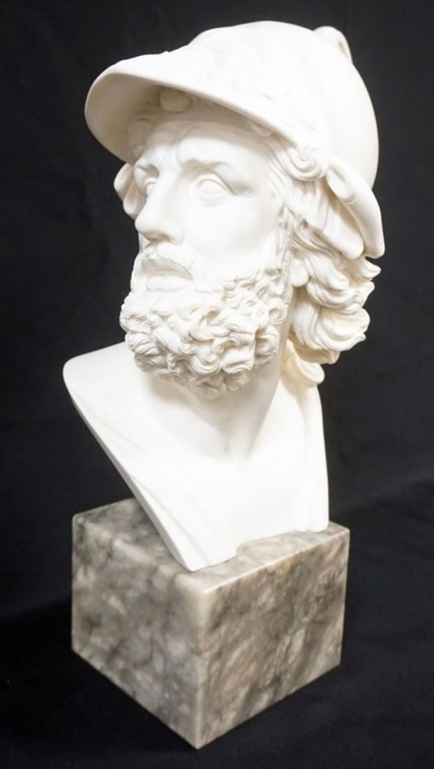 CARVED MARBLE GREEK BUST (1 of 4)